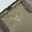 PRADA Tote Bag Nylon Beige Gold Auth 163284-18