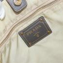 PRADA Tote Bag Nylon Beige Gold Auth 163284-19
