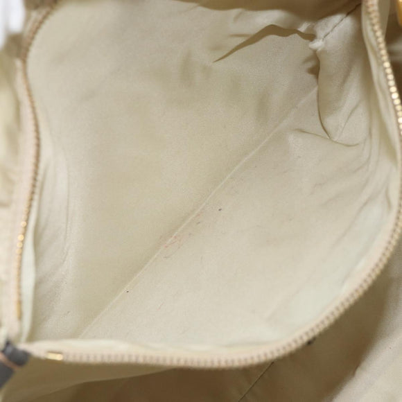 PRADA Tote Bag Nylon Beige Gold Auth 163284