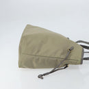 PRADA Tote Bag Nylon Beige Gold Auth 163284-3