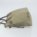 PRADA Tote Bag Nylon Beige Gold Auth 163284-4