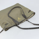 PRADA Tote Bag Nylon Beige Gold Auth 163284-6