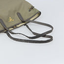 PRADA Tote Bag Nylon Beige Gold Auth 163284-7