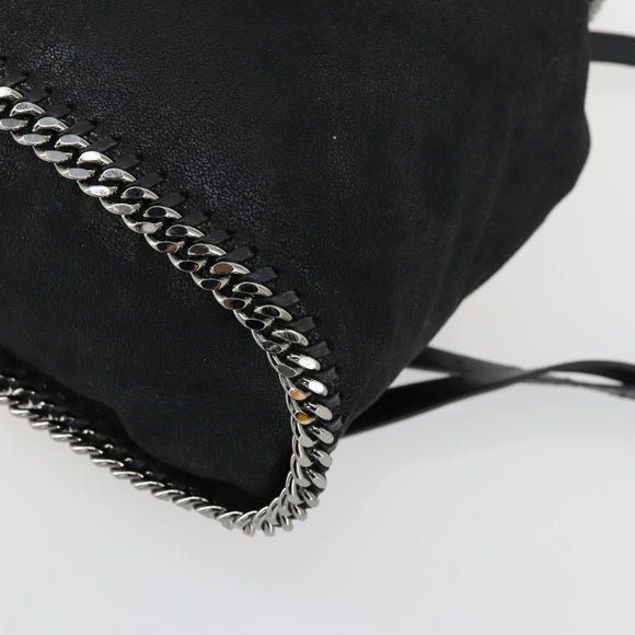 Stella MacCartney Falabella Shoulder Bag polyester Black Silver Auth 163286A