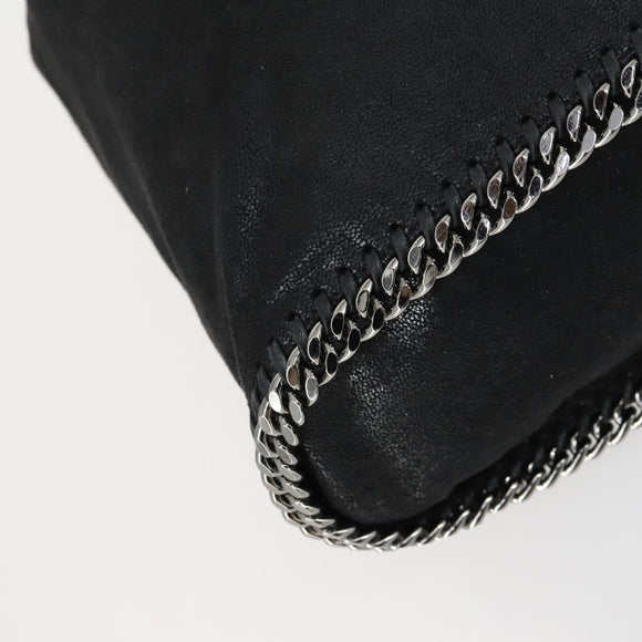 Stella MacCartney Falabella Shoulder Bag polyester Black Silver Auth 163286A