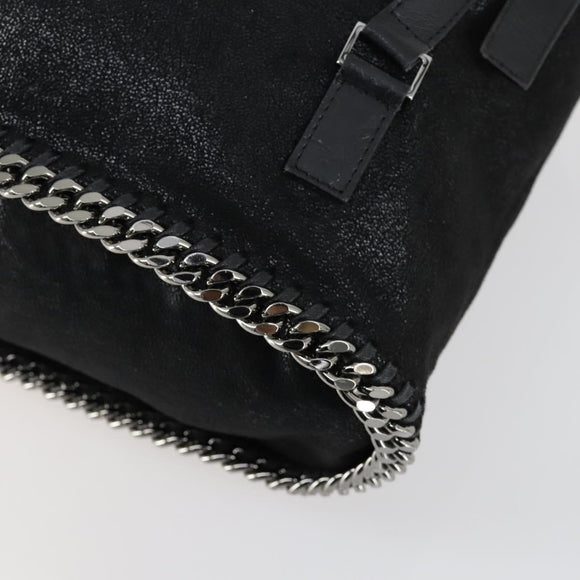 Stella MacCartney Falabella Shoulder Bag polyester Black Silver Auth 163286A