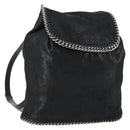 Stella MacCartney Falabella Shoulder Bag polyester Black Silver Auth 163286A-1