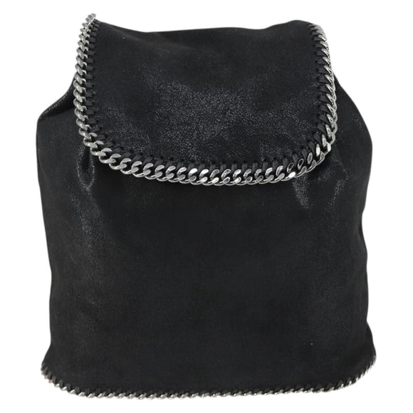 Stella MacCartney Falabella Shoulder Bag polyester Black Silver Auth 163286A