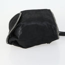 Stella MacCartney Falabella Shoulder Bag polyester Black Silver Auth 163286A-4