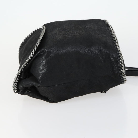 Stella MacCartney Falabella Shoulder Bag polyester Black Silver Auth 163286A