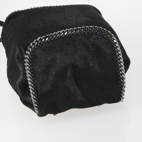 Stella MacCartney Falabella Shoulder Bag polyester Black Silver Auth 163286A