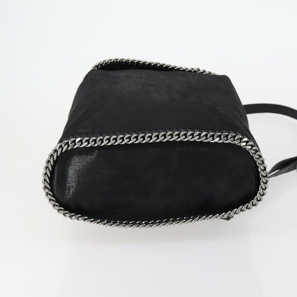 Stella MacCartney Falabella Shoulder Bag polyester Black Silver Auth 163286A
