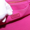 PRADA Canapa PM Hand Bag Canvas Pink Gold Auth 163290-18