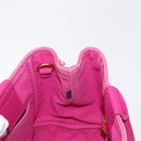PRADA Canapa PM Hand Bag Canvas Pink Gold Auth 163290-20