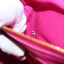 PRADA Canapa PM Hand Bag Canvas Pink Gold Auth 163290-12