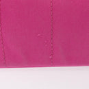 PRADA Canapa PM Hand Bag Canvas Pink Gold Auth 163290-3