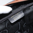 Salvatore Ferragamo Gancini Hand Bag Nylon Brown Gold Auth 163292-12