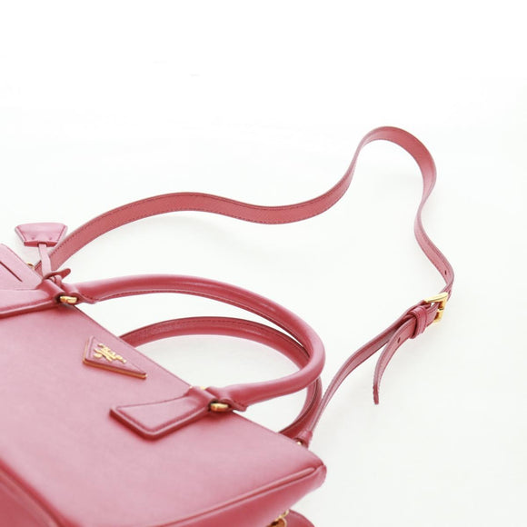 PRADA Galleria Hand Bag Safiano leather 2way Pink Gold Auth 163295V