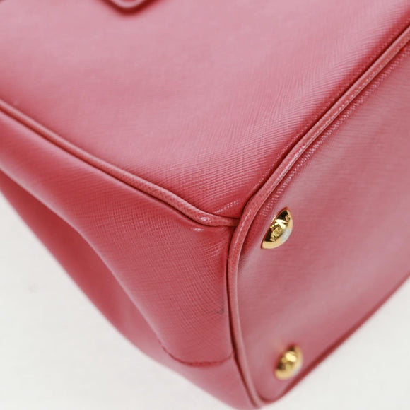 PRADA Galleria Hand Bag Safiano leather 2way Pink Gold Auth 163295V