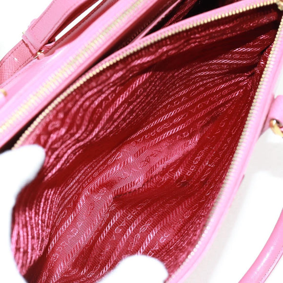 PRADA Galleria Hand Bag Safiano leather 2way Pink Gold Auth 163295V