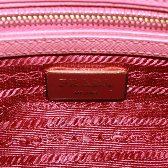 PRADA Galleria Hand Bag Safiano leather 2way Pink Gold Auth 163295V