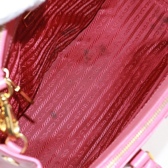 PRADA Galleria Hand Bag Safiano leather 2way Pink Gold Auth 163295V