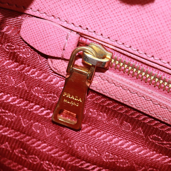 PRADA Galleria Hand Bag Safiano leather 2way Pink Gold Auth 163295V