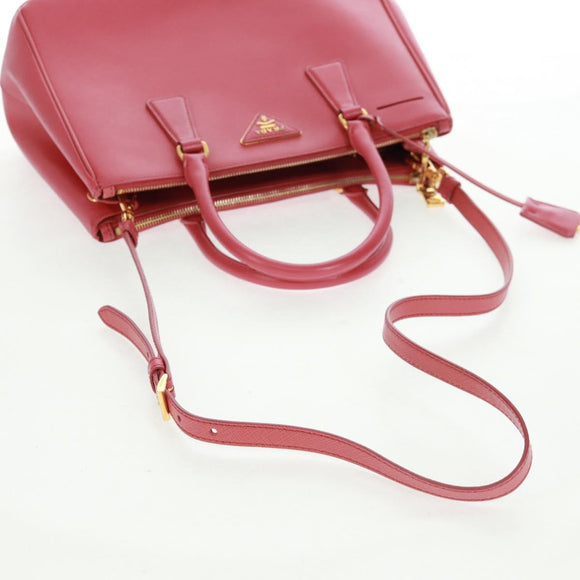 PRADA Galleria Hand Bag Safiano leather 2way Pink Gold Auth 163295V