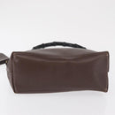 GUCCI Bamboo Shoulder Bag Leather Dark Brown Gold 001 1553 1880 Auth 163296-9