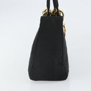Christian Dior Lady Dior Canage Hand Bag Nylon Black Gold Auth 163297-4