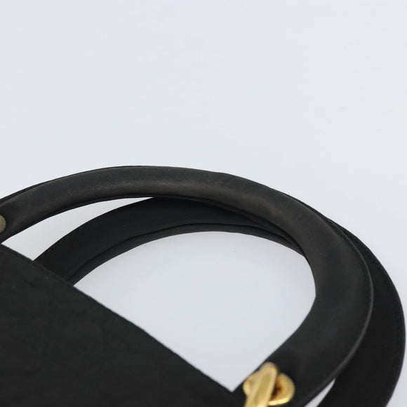 Christian Dior Lady Dior Canage Hand Bag Nylon Black Gold Auth 163297