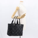 CHANEL Travel Line Tote Bag Nylon Black CC Auth 163298-23