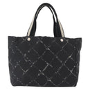 CHANEL Travel Line Tote Bag Nylon Black CC Auth 163298-13