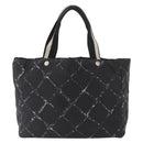 CHANEL Travel Line Tote Bag Nylon Black CC Auth 163298-2