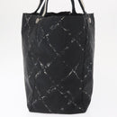 CHANEL Travel Line Tote Bag Nylon Black CC Auth 163298-4