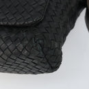 BOTTEGAVENETA INTRECCIATO Shoulder Bag Leather Black Gold Auth 163299-10