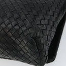 BOTTEGAVENETA INTRECCIATO Shoulder Bag Leather Black Gold Auth 163299-12