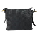 BOTTEGAVENETA INTRECCIATO Shoulder Bag Leather Black Gold Auth 163299-2