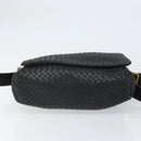 BOTTEGAVENETA INTRECCIATO Shoulder Bag Leather Black Gold Auth 163299-9