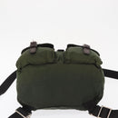 PRADA Backpack Nylon Khaki Silver Auth 163300-5