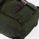 PRADA Backpack Nylon Khaki Silver Auth 163300-17