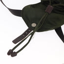 PRADA Backpack Nylon Khaki Silver Auth 163300-21