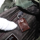 PRADA Backpack Nylon Khaki Silver Auth 163300-26