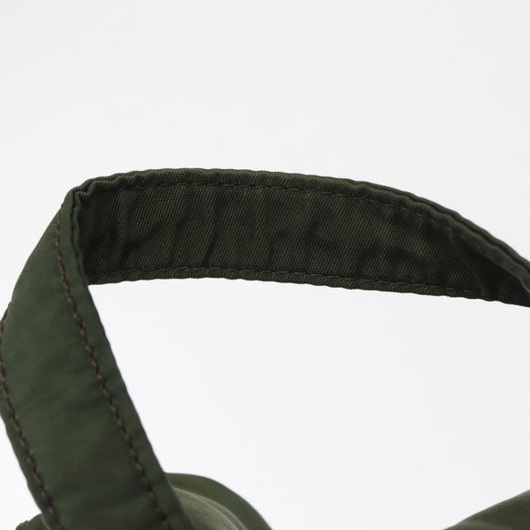 PRADA Backpack Nylon Khaki Silver Auth 163300