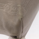 FENDI Celeria Tote Bag Leather Silver Auth 163303-10