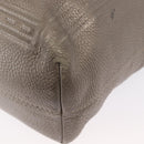 FENDI Celeria Tote Bag Leather Silver Auth 163303-14