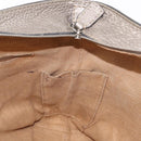 FENDI Celeria Tote Bag Leather Silver Auth 163303-20