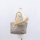 FENDI Celeria Tote Bag Leather Silver Auth 163303-24