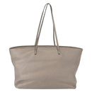 FENDI Celeria Tote Bag Leather Silver Auth 163303-2