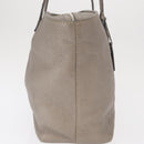 FENDI Celeria Tote Bag Leather Silver Auth 163303-4